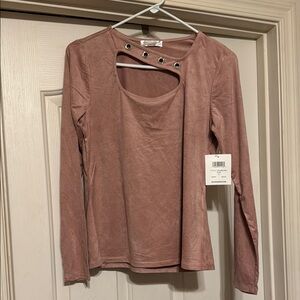 89th & Madison Pink Cut Out Buttoned Blouse